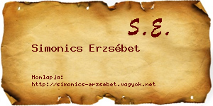 Simonics Erzsébet névjegykártya