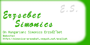 erzsebet simonics business card